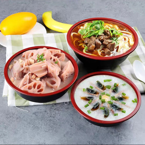 500 per microonde/700/1000ml giapponese Sushi Ramen Noodle ciotola di plastica rotondo contenitore per alimenti PP rosso nero ciotola con coperchio per animali domestici - Product Image 5