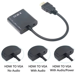 <span class=keywords><strong>สาย</strong></span>อะแดปเตอร์แปลง <span class=keywords><strong>HDMI</strong></span> เป็น <span class=keywords><strong>VGA</strong></span> ที่มีไมโคร USB และสายแจ็คเสียง3.5มม. อะแดปเตอร์<span class=keywords><strong>สาย</strong></span> m/f 1080P - Product Image 2