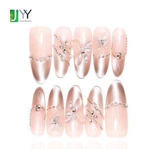 Juego de <span class=keywords><strong>Uñas</strong></span> Postizas de Gel 3D con Diseño Personalizado, <span class=keywords><strong>Elegantes</strong></span>, Hechas a Mano, de Alta Calidad, <span class=keywords><strong>Uñas</strong></span> Acrílicas Artificiales con Pedrería - Product Image 3