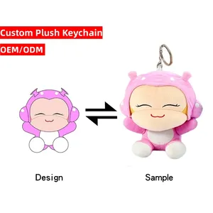 Wholesale Custom Adorable Stuffed Plush Keychain Soft Mini Size Animal Plush Keychain Toys