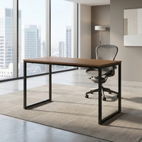 Escritorio Ergonómico de Madera MDF para Oficina en Casa, Fácil de Montar, Colección Moderna para Estudio con Patas de Metal