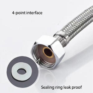 Tuyau flexible de douche tressé en métal <span class=keywords><strong>d</strong></span>'acier inoxydable <span class=keywords><strong>d</strong></span>'OEM 30-60cm conduit de chapeau de fer avec l'utilisation de l'<span class=keywords><strong>eau</strong></span> service de coupe personnalisé - Product Image 4