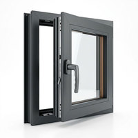 Ventanas Modernas Americanas de Aluminio con Doble Acristalamiento, Tipo Casement, Resistentes a Huracanes, Aisladas Acústicamente, con Certificación Energy Star y CE