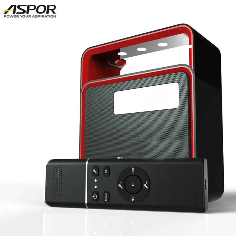 ASPOR Новый дизайн Горячая Распродажа перезаряжаемый беспроводной микрофон караоке KTV Box с микрофоном и динамиком