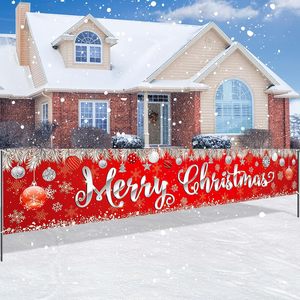 Bannière de Noël décorative extérieure avec Père Noël, <span class=keywords><strong>Bonhomme</strong></span> de neige et <span class=keywords><strong>Bonhomme</strong></span> en pain d'épices pour jardin, maison, clôture, <span class=keywords><strong>garage</strong></span>, cour - Product Image 4