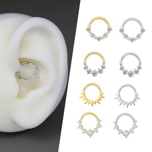 Nuovo Arrivo Eterna Metallo ASTM F136 Titanio Incernierato Segmento Clicker <span class=keywords><strong>Oro</strong></span> Anello Al Naso <span class=keywords><strong>Piercing</strong></span> <span class=keywords><strong>Trago</strong></span> Dell'orecchio - Product Image 3