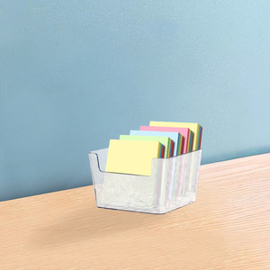 Clear Desktop Storage Box With Water Ripple Pattern For Stationery Organization <b>Small</b> Size No Lid Multifunctional Organizer - Product Image 3