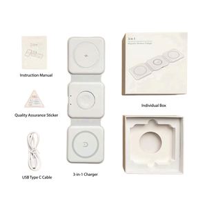 Portable 15W Smart 3-in-1 Foldable Fast Wireless Charger Magnetic Travel Case Dual Business Promotional Gifts Custom Logo - Product Image 6