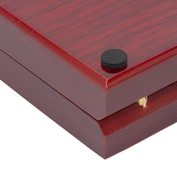 Boîte à bijoux en bois bordeaux avec éclairage LED, présentoir à bijoux, boîte de rangement pour collier, bague, boucles d'oreilles