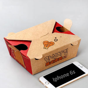 批发定制防油炸鸡盒热卖散热透气烤翅牛皮纸食品包装盒外卖盒 - Product Image 6