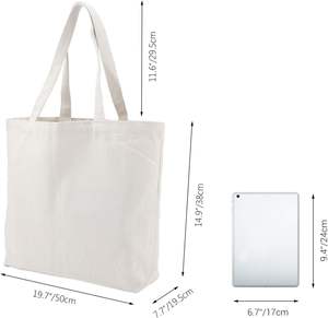 Reciclar bolso de mano de lona de algodón para mujer hign GSM algodón lienzo vintage bolsa de compras de comestibles bolsos de lona para mujer - Product Image 4