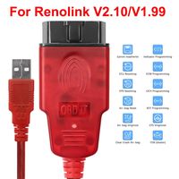 Renolink V2.10 pour Renault, outil de diagnostic automobile OBD2, réinitialisation de l'airbag, OBD 2, OBD2, outil de programmation de l'ECM, UCH, clé, ECU, PK V1.99