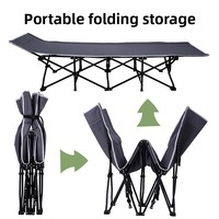 Lit d'appoint pliable en acier pour pause déjeuner, fauteuil inclinable simple et portable pour bureau, lit d'accompagnement hospitalier, lit de sieste mobile