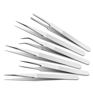Pinzas Curvas de Punta Fina para Eliminar Plumas de Nido de Pájaro, Juego de Pinzas Pequeñas de Acero Inoxidable, Aguja para Puntos Negros y Acné - Product Image 1
