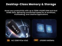 Mini Computadora para Juegos GenMachine AMD Ryzen 9 7940HS, 8 Núcleos, LPDDR5, Wifi 6, BT 5.2, Pantalla 4K, Doble LAN 2.5G, USB4 Tipo-C