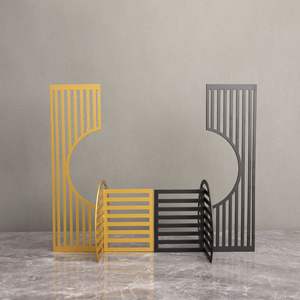 Carré et cercle grille métal arc porte moderne Simple géométrique fer Art ornements pour la maison bureau hôtel intérieurs - Product Image 1