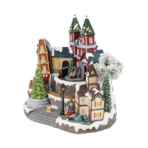 Venta caliente de Navidad de la estación de tren de modelo de temporada de resina de Led Navidad pueblo - Product Image 4