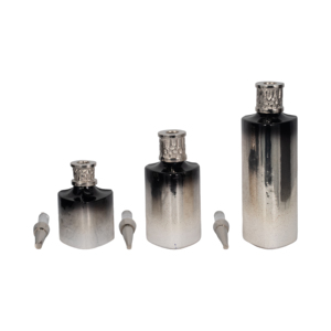 Set di vasi in vetro moderni decorativi per tavolo, casa, soggiorno, pezzo d'accento, finitura sfumata nero-argento - Product Image 4