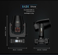 SHEHDS Iluminación de Escenario, Luz Móvil de Haz Sharpy 7r de 230W con Prisma Circular de 24 Facetas para Discotecas y Bodas