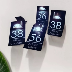 BOYANG Customized Hot Selling Modern Design Black PVC <b>Wall</b> Lamps B22 Bulb Base LED <b>Light</b> Living Room Door Sign House Number Sign - Product Image 6