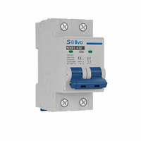 Interruptor Miniatura DC Retardante de Llama Solivo 2P 16A 500V DC CE para Sistemas de Energía Solar Fotovoltaica y de Corriente Continua
