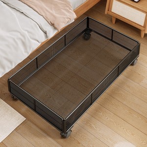 <b>Under</b> Bed <b>Storage</b> Box Rectangle Metal Mesh With Wheels Multi Purpose Organization For Bedroom <b>Sofa</b> TV Cabinet Shelves - Product Image 1