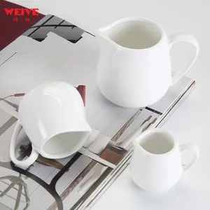 WEIYE wholesale price multi-size white porcelain milk jug ceramic cup for hotel cafe