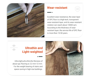 <span class=keywords><strong>Parquet</strong></span> <span class=keywords><strong>stratifié</strong></span> moderne en PVC SPC Eir de 3 mm, résistant à l'eau, uni, pour espaces commerciaux, maison et hôtel, avec système d'assemblage. - Product Image 4