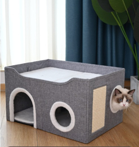 लक्जरी आधुनिक पर्यावरण के अनुकूल फोल्डेबल पोर्टेबल पॉप-अप आयताकार पालतू जानवर पनरोक ऑक्साइड कुत्ते वाहक बिल्ली बिस्तर गुफा गुफा - Product Image 5