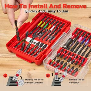 GEINXURN 35pcs Industrial Grade Phillips Head Stainless Steel <b>Screwdriver</b> Set Color-Coded 25mm Magnetic Tip Bits <b>Holder</b> 3-Year - Product Image 6
