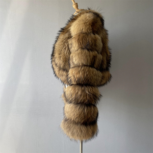 Jxwatcher Thick Fashion Fluffy Real Raccoon Dog <strong>Fur</strong> <strong>Coat</strong> Cropped Style Full Sleeves Custom Luxury Warm Women <strong>Vintage</strong> <strong>Fur</strong> <strong>Coats</strong> - Product Image 2