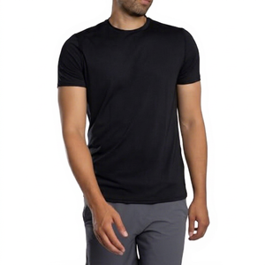 T-shirt de sport respirant et à séchage rapide pour homme, 180 grammes, 100 % polyester, uni, manches courtes, coupe classique, idéal pour la gym, la course et les tenues d'équipe - Product Image 1