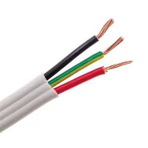 Cable plano aislado de goma para alarmas de seguridad y antirrobo Cable conductor sólido adecuado para aplicación aérea Cable de altavoz