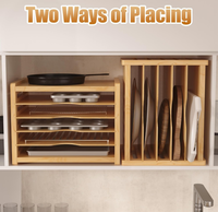 Organisateur de moules à pâtisserie en bois massif, support de rangement multi-emplacements pour armoire de cuisine, pour ustensiles de cuisson, plaques à biscuits, planches à découper, rangement domestique