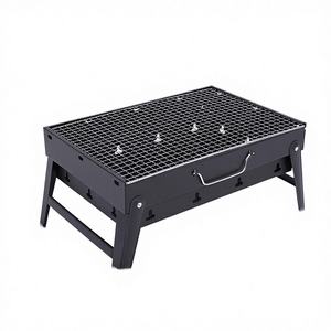 Parrilla de Barbacoa Plegable de Acero para Exteriores HZA-28, Venta al por Mayor de Fábrica, Tamaño Grande, Color Negro, Conveniente para Acampar, Brochetas Duraderas y Sólidas - Product Image 1