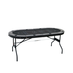 Mesa de Póker Texas Ovalada Plegable para 8 Jugadores, Personalizada de Fábrica, Venta al Por Mayor, Mesa Profesional para Blackjack, Eventos y Juegos de Azar, Mesa de Mahjong - Product Image 2