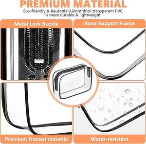 工作化妆套件旅行化妆袋拉链TSA认可组织者聚氯乙烯化妆品机场航空公司合规透明洗漱包 - Product Image 4