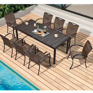 Jardín <span class=keywords><strong>bistro</strong></span> 4 plazas cojines gruesos de mimbre al aire libre Mesa Redonda taburete bar muebles - Product Image 4