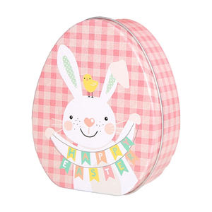 Caja de Metal con Forma de Huevo de Pascua Personalizada WeWood de Vietnam, Contenedor de Dulces con Estampado de Conejito para Envolver Regalos Navideños - Product Image 1