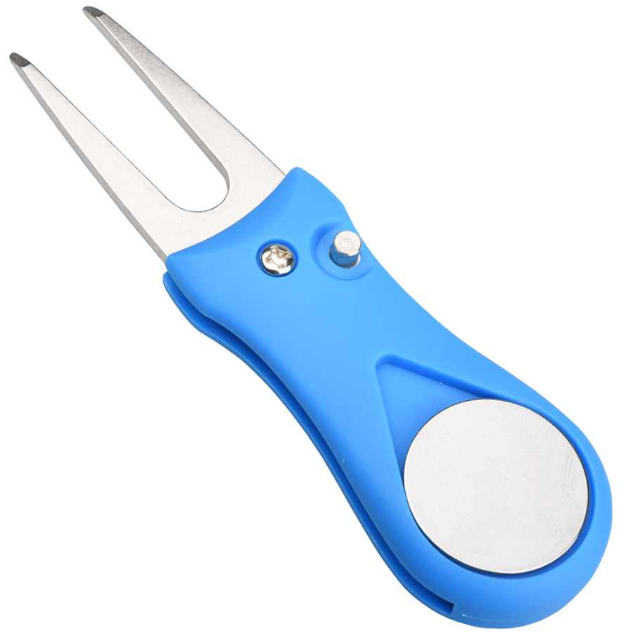 Складной мини-инструмент для гольфа, инструмент для ремонта, переключающее лезвие, устройство для очистки шага, вилка для гольфа с маркером для гольфа с пользовательским логотипом