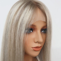 Perruque médicale indétectable en soie blonde ASH, cheveux humains vierges, sans colle, pour patients en chimiothérapie