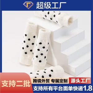 Chaussettes pour animaux de compagnie, à pois blancs, antidérapantes, chaudes, pour chiens, toutes saisons - Product Image 5