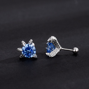 <b>Stud</b> <b>Earrings</b> 925 Sterling Silver Claw Setting <b>Crystal</b> <b>Earrings</b> Everyday Wear Unisex Jewelry - Product Image 4