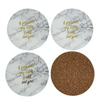 Sous-verres ronds en liège écologiques de conception classique avec impression recto-verso, promotion Giftway