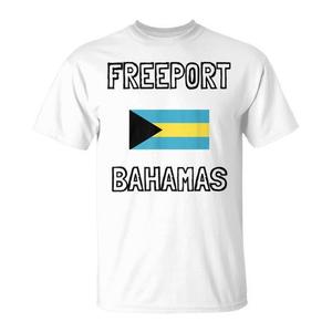 T-shirt con bandiera delle Bahamas Freeport, per adulti, unisex, in cotone, girocollo, manica corta, abbigliamento casual - Product Image 1