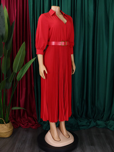 Abito da Donna Professionale Casual ed Elegante con Scollo a V Maniche Lunghe <span class=keywords><strong>Abbigliamento</strong></span> da <span class=keywords><strong>Ufficio</strong></span> con Cintura Taglie Forti - Product Image 4