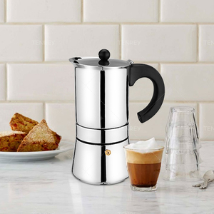<span class=keywords><strong>Cafetera</strong></span> Italiana Tenrey para Espresso, <span class=keywords><strong>4</strong></span>/6/10 <span class=keywords><strong>Tazas</strong></span>, Inducción, Acero Inoxidable, <span class=keywords><strong>Cafetera</strong></span> Moka para Estufa - Product Image 3