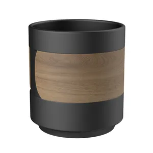 DHPO design unico originale tazza in ceramica per Cappuccino con manicotto in legno di lusso isolamento termico in ceramica caffè e tazza da tè