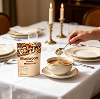 Mélange fonctionnel personnalisable de poudre de champignons Crinière de lion, Reishi et Chaga pour café, lattes, smoothies et cuisine - Fournisseur GMP