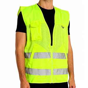 Rompi Keselamatan Visibilitas Tinggi Hi Vis ANSI Kelas 2, Dapat Disesuaikan, untuk Pengawas Lalu Lintas, Reflektif, Keamanan, 3 Kantong untuk Pekerja - Product Image 2